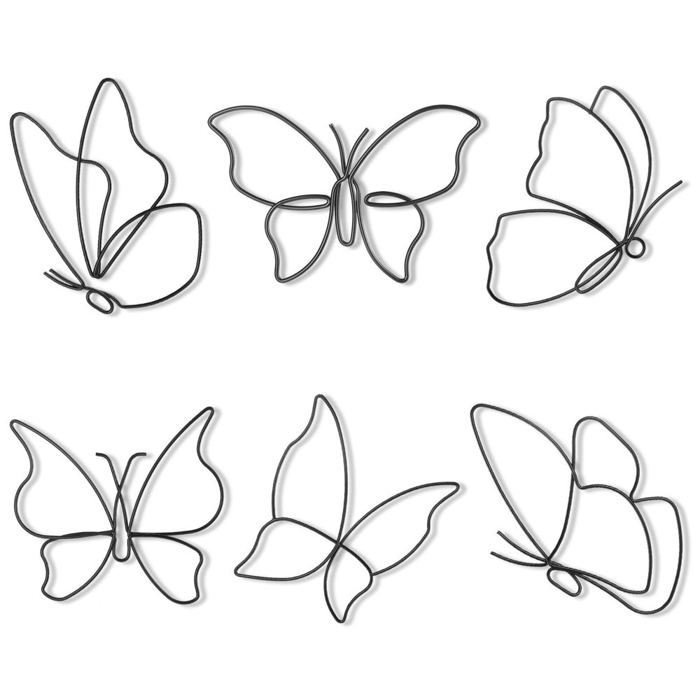 6 Pieces Metal Butterfly Wall Decor Metal Wall Art Heart Hanging Decorations💫